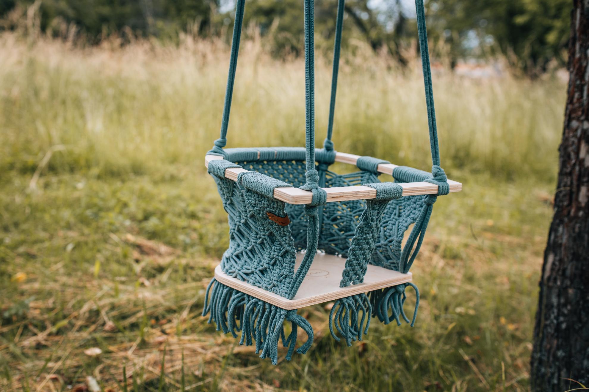 Macramé houpačka, odstín steel Macramé houpačka